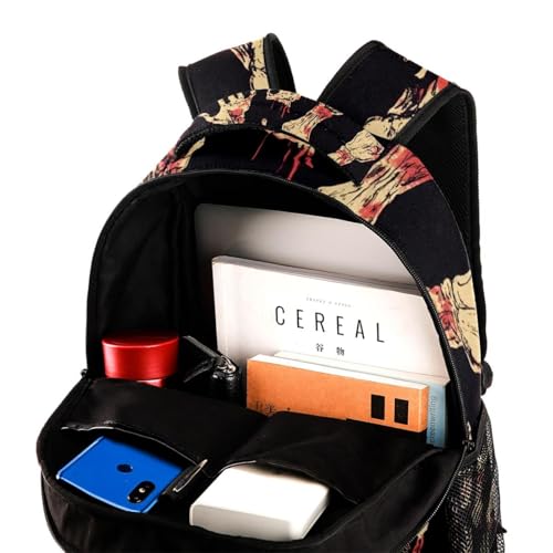 Sac à dos multicolore imprimé main de zombie avec grand compartiment - 4