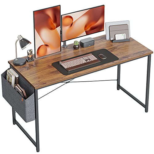 Image of Cubiker Computer Desk, Home Office Writing Study Desk, Modern Simple Style Laptop Table with Storage Bag (63 inch, Deep Brown)