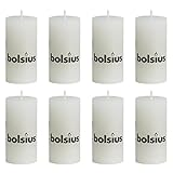 Farbe: weiß BOLSIUS RUSTIC Stumpenkerzen 100 x 50 mm weiß im 8er Pack