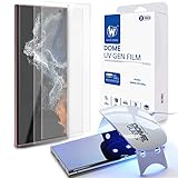 Whitestone DOME UV GEN Film [Glass-Like Film] Screen Protector for S22 Ultra with UV Lamp [2Pack]