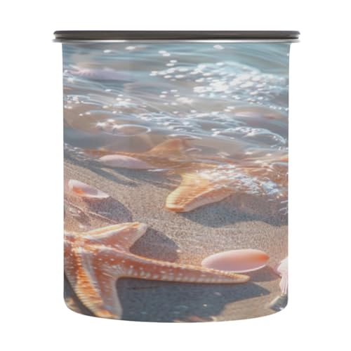 ATTX bote hermético acero inoxidable 900ml arena y conchas