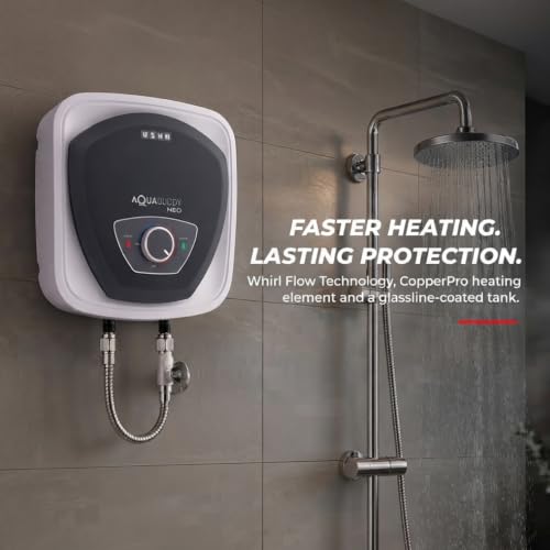 Image of USHA AquaBuddy Neo Geyser 25 Litre 5 Star BEE Rating | Copper Heating Element | Storage Water Heater with Anti-Rust Protection | Warranty: 8 Yr Tank, 2 Yr Product