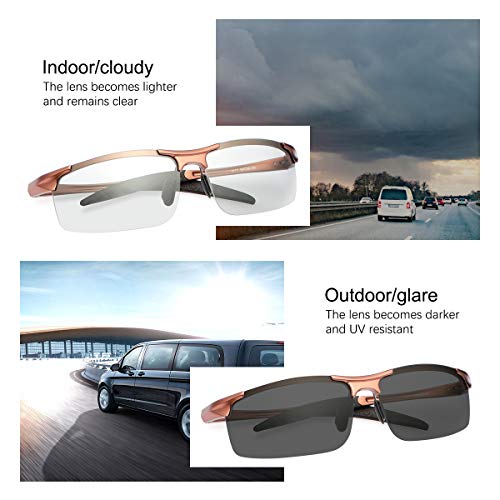 Image of MIRYEA Polarized Photochromic Driving z87 Sunglasses for Men Day Night Safety Glasses