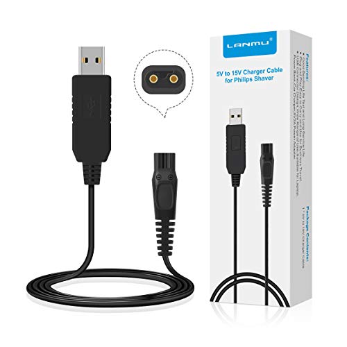 LANMU Caricatore da 5 V USB a CC 15 V per cavo di alimentazione per Philips S5000 S7000 S9000