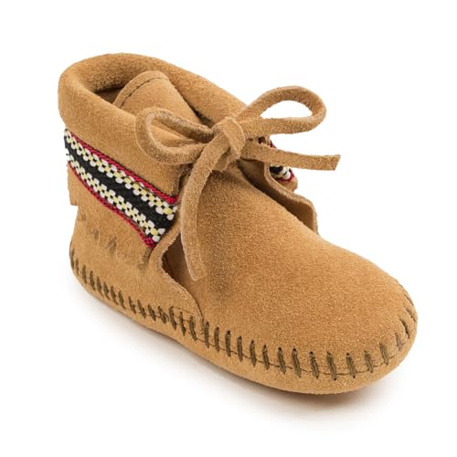 Minnetonka Braid Bootie (Infant/Toddler),Tan,5 M US Toddler