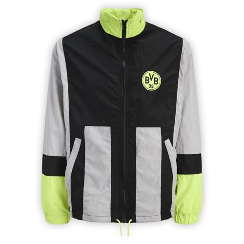 Borussia Dortmund Veste coupe-vent rétro, Noir/gris/fluo, XL
