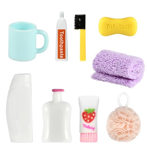 Puppenhaus Badezimmer Zubehör,1:12 Miniatur Badezimmer Zubehör,Wichtel Zubehör Zahnbürste,Puppenhaus Zubehör,Geeignet für die Badezimmerdekoration im Puppenhaus