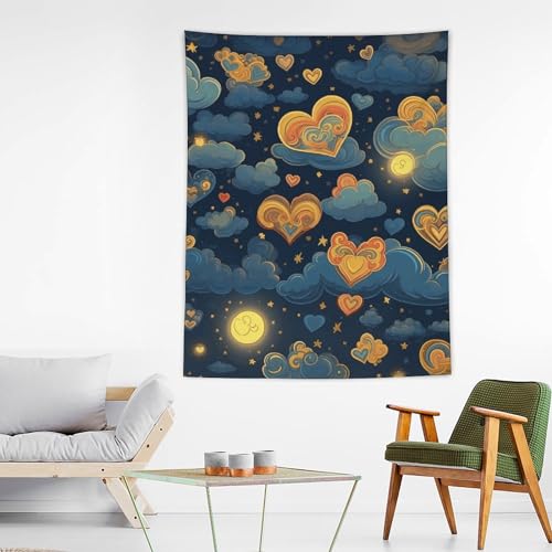 Tapisserie murale nuages et étoiles drap de décoration pour chambre et dortoir