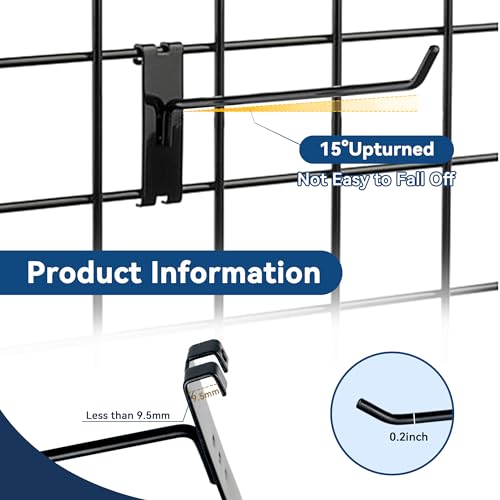 Alyoen Gridwall Hooks 4In, Grid Wall Hangers thumb #1