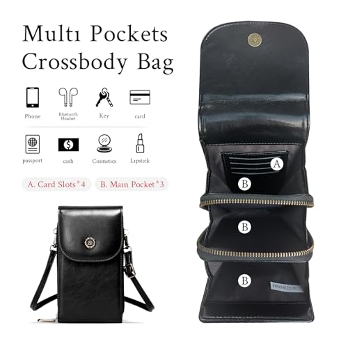 Satoshi Vegan Leather Small Crossbody Bags for Women – RFID-Blocking Phone Wallet Purse4