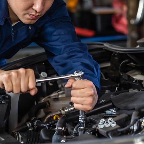 Partideal 50 Stück M6 Muttern Set,Verzinkter Stahl A2 V2A DIN985 Sicherungsmuttern,Selbstsichernde Muttern Sechskantmuttern Sechskantmutter, Sechskant Mutter mit Metrischem Regelgewinde