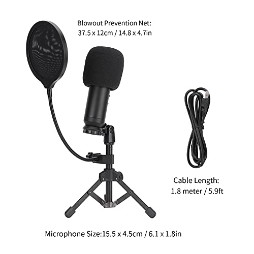 Bekabelde microfoon, aluminiumlegering 6,1 x 1,8 inch microfoon Cardioïde gerichtheidsontwerp voor studio-opname voor… - Image 6