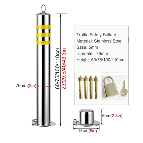 Bollard de sécurité réfléchissant en inox pour sécuriser une cour - 4