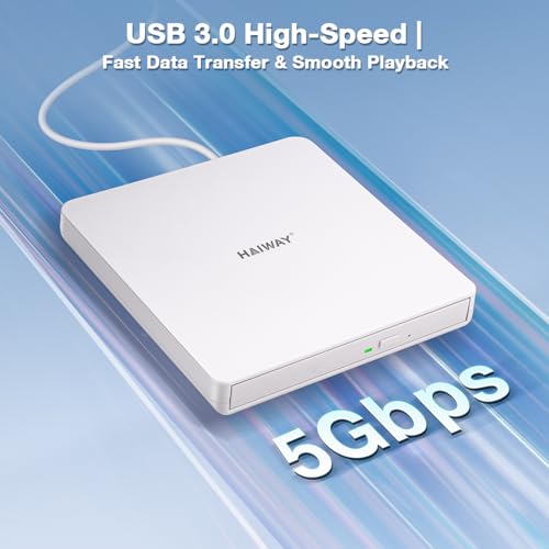 Lecteur CD ROM fin pour ordinateur portable sans lecteur interne compatible Windows et Mac