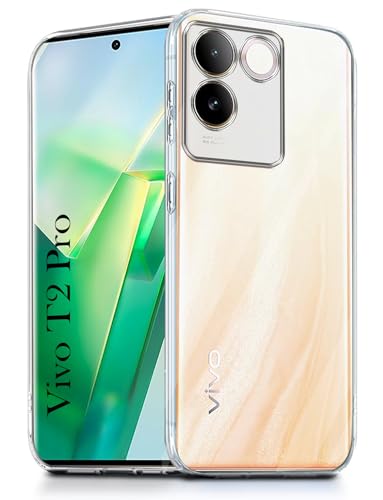 Image of Jkobi Back Cover for Vivo T2 Pro (Silicone Clear Shockproof Case with Camera Protection | Soft and Flexible | Transparent)
