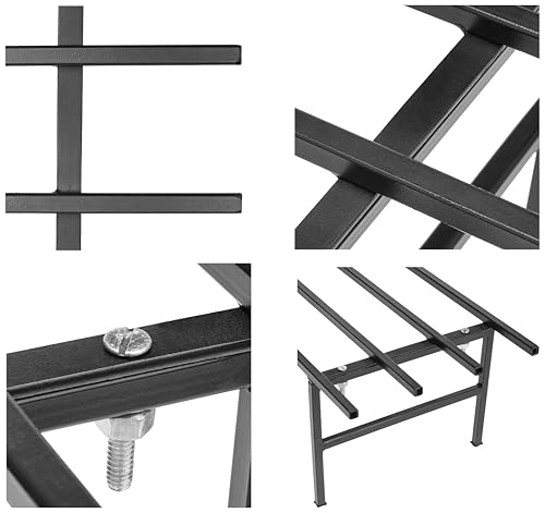 Image of Amazon Brand - Solimo Folding Metal Plant Stand (Pack of 2, Black) - Heavy-Duty, 50 kg /Shelf Load Capacity, 22.5 x 79 x 18 cm, Indoor & Outdoor Use
