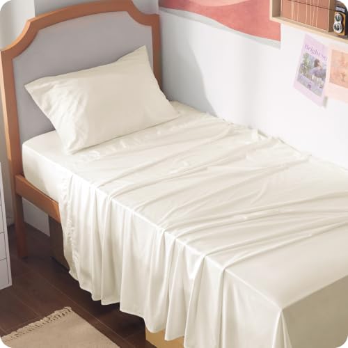Image of Bedsure PureWoven 100% Rayon Derived from Bamboo, Twin XL Sheets, 3 Pieces