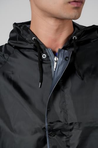 Image of TAGAS Men's Raincoat ||Waterproof for Bike ||Reversible Double Layer with Hood || Set of Top and Bottom With Cap rain Wear