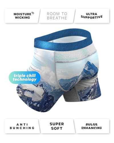 Shinesty paradICE Hammock Support Pouch Underwear | Boxer Briefs Cooling | Performance Wicking Breathable | US XL Mountains