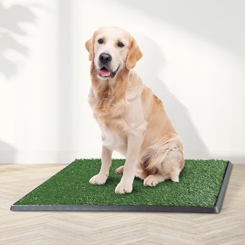 Image of Artificial Grass Puppy Pee Pad for Dogs and Small Pets - Set of Three 30x20 Inch, Reusable 3-Layer Turf Pads for Dogs - Indoor and Outdoor Fake Grass Potty Pet Supplies by PETMAKER