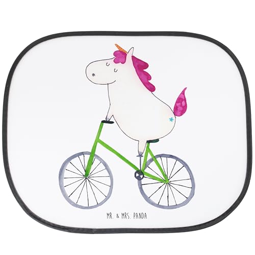 Mr. & Mrs. Panda Autosonnenschutz Einhorn Radfahrer - Geschenk, Sonnenschutz Fenster Auto, Rad, für Autoscheiben, Fürs, Bike, Seitenscheibe, Unicorn, Radfahren, Einhörner