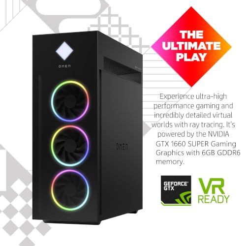 Image of HP OMEN 45L Gaming PC, Liquid CPU Cooler, 12-Core i7, 32GB RAM, 1TB SSD