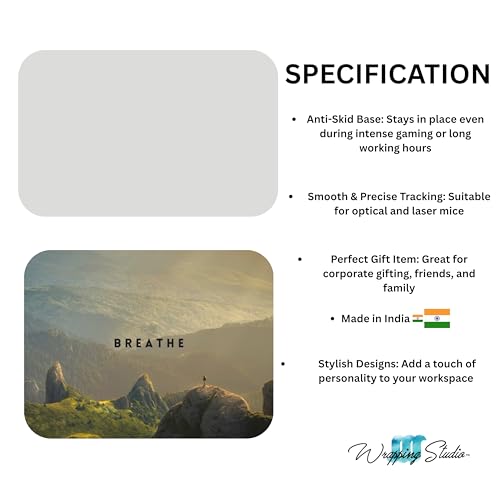 Image of WRAPPING STUDIO Motivational Mouse Pad for PC and Laptop, 24x20 cm, Anti-Slip, Smooth Surface, Marvel Design, Perfect for Office, Home & Gaming