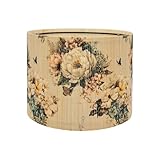 Floral Lamp Shade for Table Lamps and Floor Lamps, Bamboo Material, Groovy and Elegant Design with Butterflies and Birds, 11.8 x 9 Inch, Ideal for Living Room, Bedroom, Office (Art Deco D)