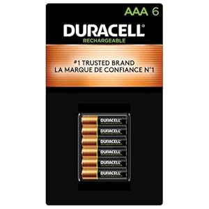 Duracell Rechargeable AAA Batteries, 6 Count (Pack of 1) Triple A Battery for Long-lasting Power, All-Purpose Pre-Charged Battery for Household and Business Devices