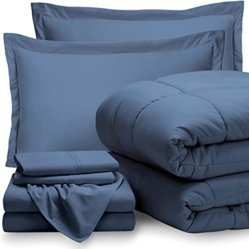 Bare Home Queen Sheet Set - 1800 Ultra-Soft Microfiber Bed Sheets (Queen, Coronet Blue) + Comforter Set - All Season (Queen, Coronet Blue) Bare Home Queen Sheet Set - 1800 Ultra-Soft Microfiber Bed Sheets (Queen, Coronet Blue) + Comforter Set - All Season (Queen, Coronet Blue)