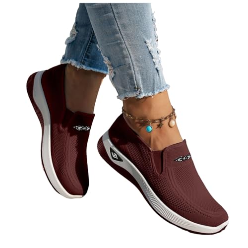 Women's Walking Shoes Slip On Sneakers Women Running Gym Fashion Orthopedic Sneaker Comfortable Workout Atheltic Fitness Jogging Lightweight Mesh Breathable Casual Sports Tennis Shoes4