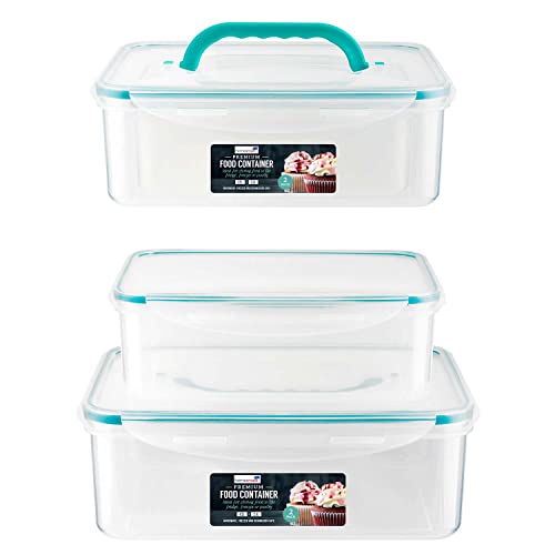 Homeshopa Lot de 2 grandes boîtes de conservation hermétiques pour aliments 4,5 L + 2,4 L avec poignée de transport Sans BPA Transparent Passe au lave-vaisselle, congélateur, micro-ondes
