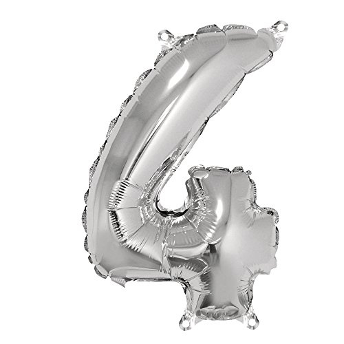 Rayher Ballon gonflable chiffre 4 p. anniversaire 40cm 1pce argenté, 87036606