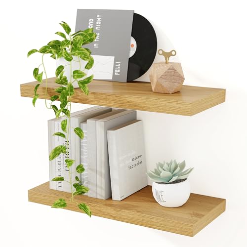 Feihorrm Wandregal Holz, Extra Breit 23,5 cm, 40cm Wandboard Eiche Regal 2er Set, Schweberegal, Regalbrett für Küche, Arbeitszimmer, Badezimmer, Schlafzimmer und Wohnzimmer Feihorrm Wandregal Holz, Extra Breit 23,5 cm, 40cm Wandboard Eiche Regal 2er Set, Schweberegal, Regalbrett für Küche, Arbeitszimmer, Badezimmer, Schlafzimmer und Wohnzimmer