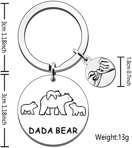 SDOFY Dad Gifts Dada Bear Keyring Gifts for Dad Daddy Gifts Dad to be New Dad Gifts from Daughter or Son Fathers Day Birthday Christmas Present Family Keychain