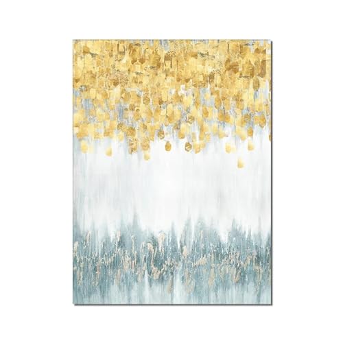 Impression d'art mural dorée abstraite JGGXHM sur toile haut de gamme - 4