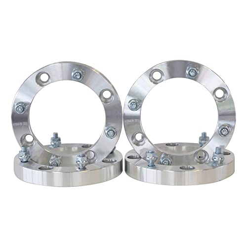 4Pc Atv Wheel Spacers 2" (1 Inch Per Side) For 4X156 Bolt Patterns, 12X1.5 Threads (Same Style Lug Nuts As Automotive Spacers) Polaris Ranger Rzr Xp 1000 Trail 900 Xc High Performance S Ranger Ace #TOP9