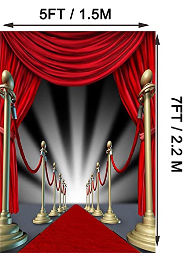 5X7Ft Lfeey Vinyl Thin Backdrop Photography Background Luxurious Stage Light Red Carpet Scene Backdrop,1.5(W) X2.2(H) M For Photo Studio Props #TOP3