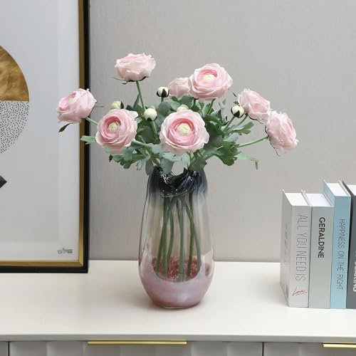 TVIVID Hochwertige künstliche Tau-Lotus, True Touch, Simulationsblumen, Balkon, Garten, Dekoration, falsche rosa Blume, Latex-Tau-Lotuszweig