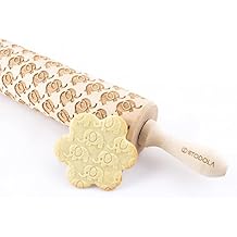 Rolling Pin Embossed with ELEPHANTS Pattern for Baking Engraved Cookies Size Large 16.9 inch