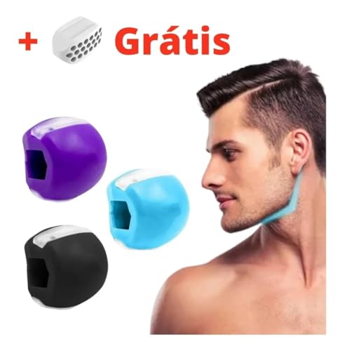 Exercitador e Harmonizador Facial com 3 Intensidades diferentes, nas cores Preto, Azul ou Roxo, com