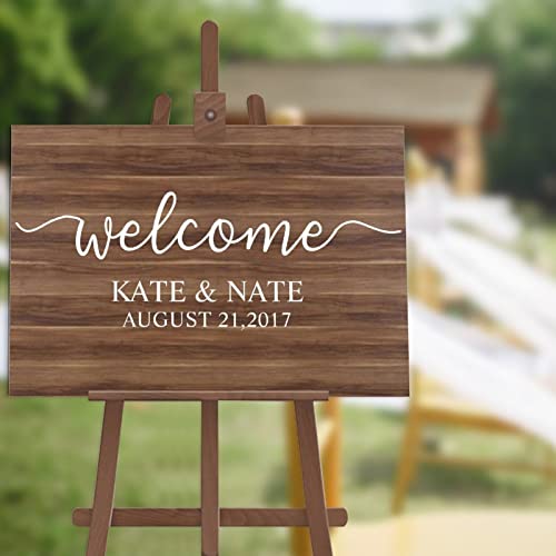 Panneau de bienvenue de mariage en bois rustique chic 30x45cm