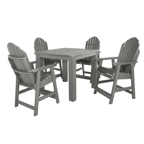 Image of Highwood 5 Piece Hamilton Square Counter Height Dining Set, Coastal Teak