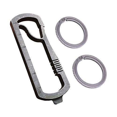 14mm nail ti - Titanium Quick Release Keychain Clip and Key Rings Kit, EDC Box Cutter Package Opener Multitool Key Hook