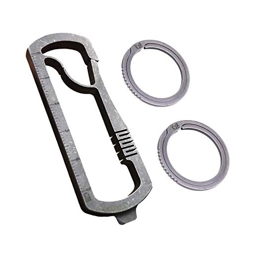 Titanium Quick Release Keychain Clip and Key Rings Kit, EDC Box Cutter Package Opener Multitool Key Hook