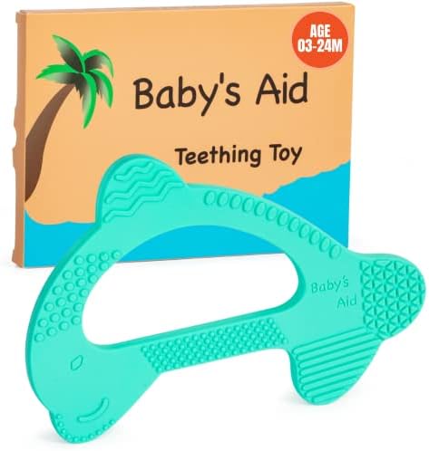 Baby's Aid Advanced Dolphin Teething Toy - Soothes Gums & Effective Teething Relief for Babies - Easy to Hold, BPA Free, Multi-Textured Silicone - Baby Teether Toys for Boys & Girls 3-24 Months