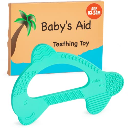 Baby's Aid Advanced Dolphin Teething Toy - Soothes Gums & Effective Teething Relief For Babies - Easy To Hold, Bpa Free, Multi-Textured Silicone - Baby Teether Toys For Boys & Girls 3-24 Months #TOP9