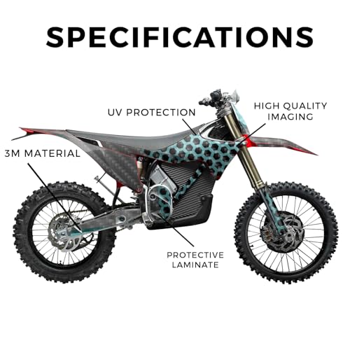 Image of Carbon Fiber Stark Varg MX 2023-2025 Graphics Kit Wrap - Hex Cyan - Varg MX Skin - Premium 3M Vinyl Protective Wrap Decal Cover - Easy to Apply | Crafted in The USA by MightySkins