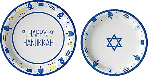 Happyhanukkahtablewarepackdisposablepaperplatesnapkinsandcupssetfor20  Urban Country Home Decor Happy hanukkah tableware pack disposable paper plates napkins and cups set for 20  urban country home decor