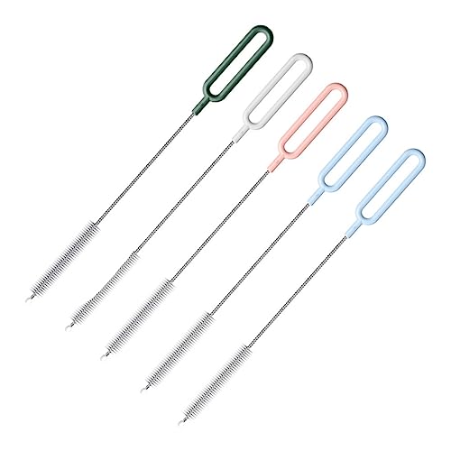 WRITWAA 5 Piezas Cepillo para Boquillas de Botellas Cepillo de Paja de Nailon Kit de Biberones Limpieza para Bebés para Limpieza de Botellas y Chupetes